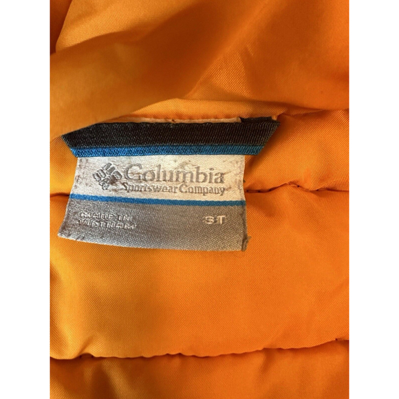 COLUMBIA Powder Lite Boys Hooded Jacket 3T Black-Grey-Orange - Picture 11 of 12